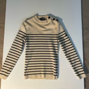 Saint James Classic Breton Stripe Sweater – Cream/Navy – Flawless Condition